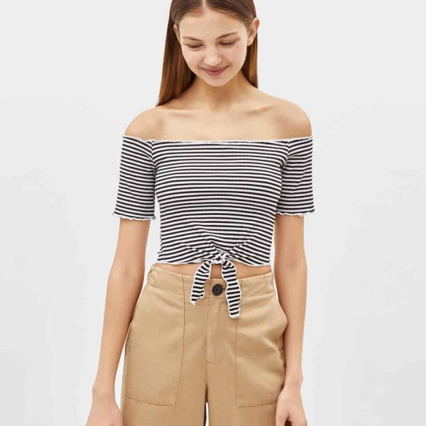 Off-Shoulder Striped Top